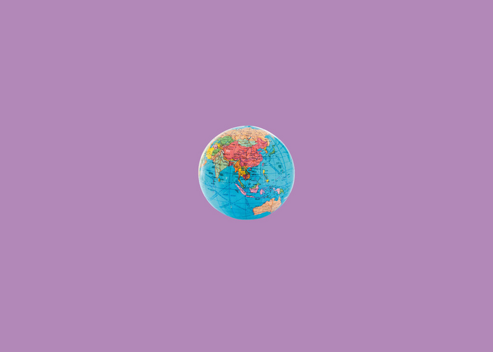 Globe on a purple background