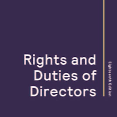 Rights and duties of directors 2018-19 book cover