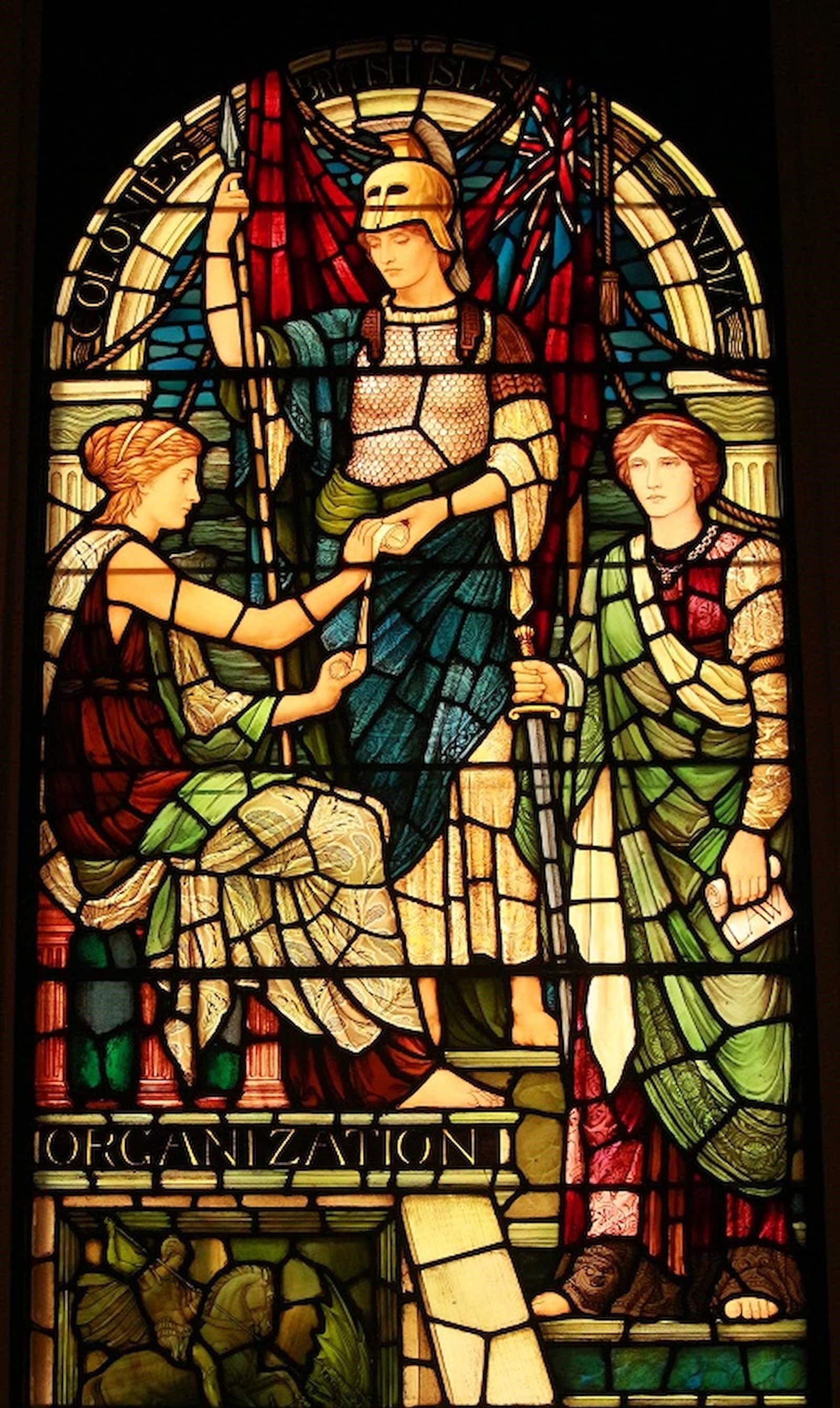 Henry Holiday - Britannia establishing organization, supported by law