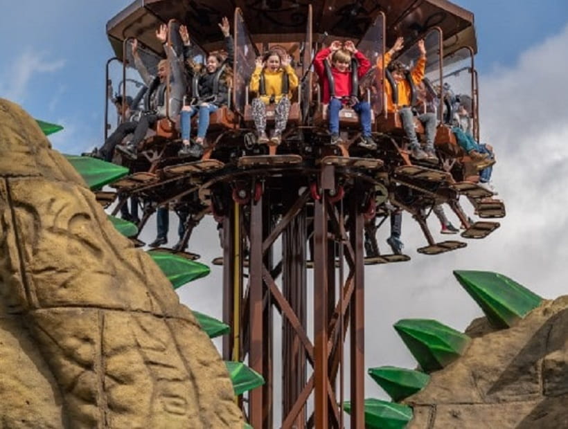 People on a ride at Merlin Chessington World of Adventures