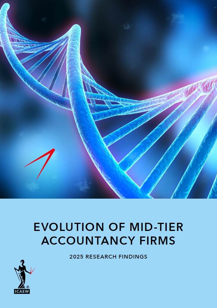 Cover of ICAEW research - Evolution of Mid-Tier Accountancy Firms 2025