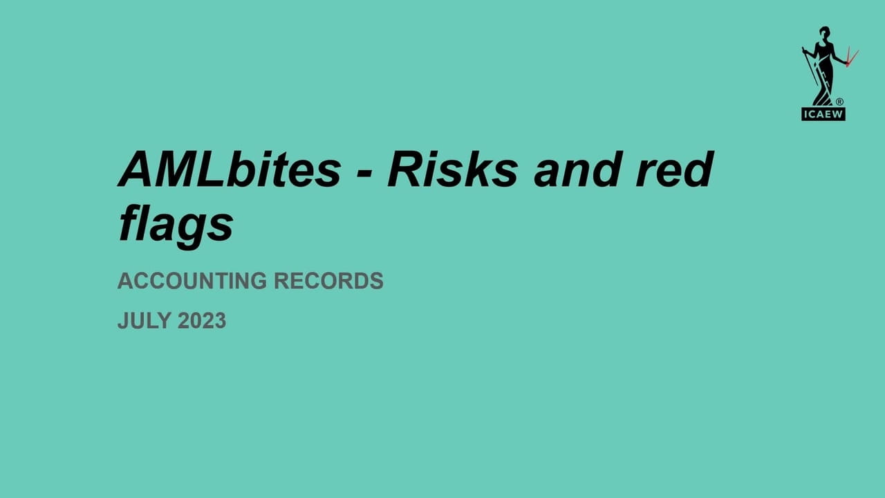Title slide - AMLbites - Risks and red flags: Accounting records