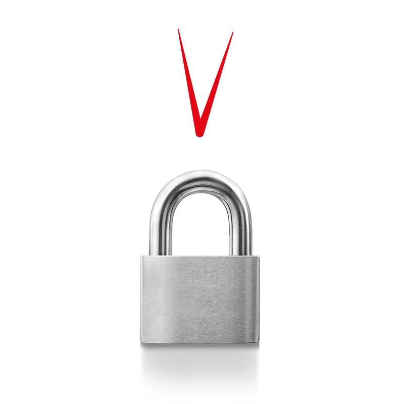 Silver padlock with dividers