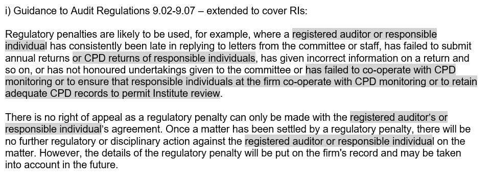 Proposed changes to to the Audit Regulations - Sanctioning of responsible individuals 4