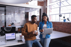 Two young people in an office