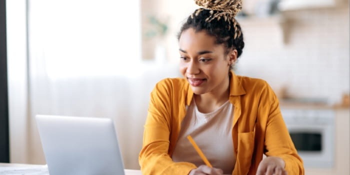 Young woman at laptop