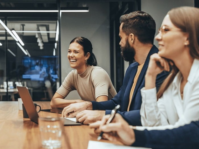 Students around a table.