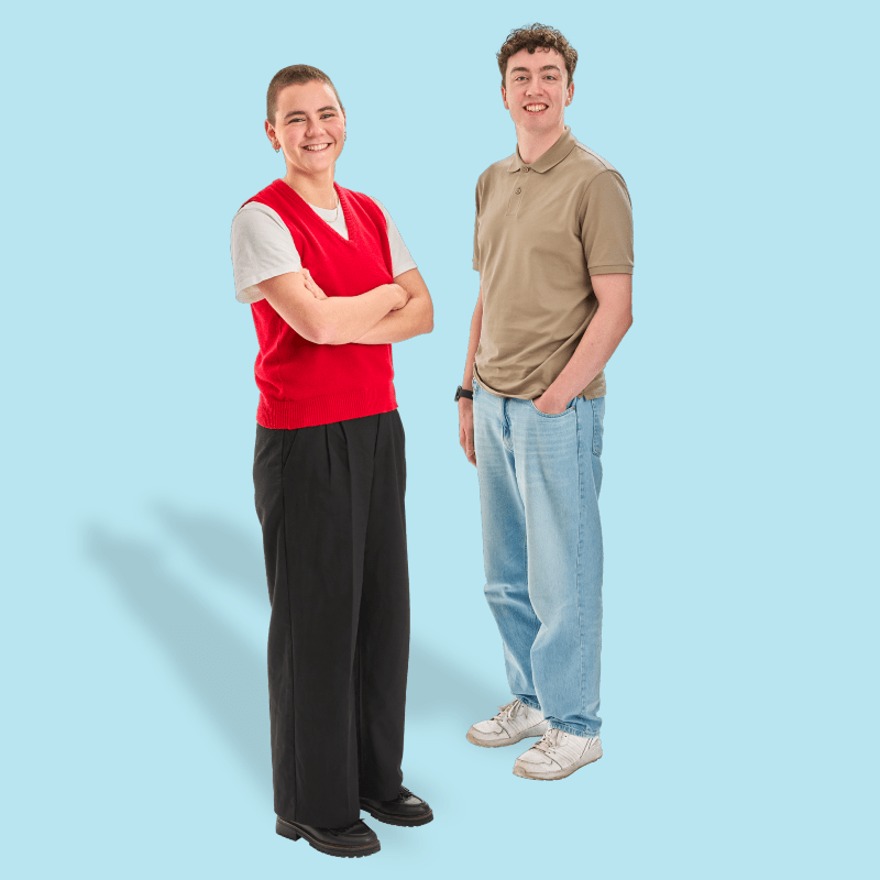 Man and woman standing together