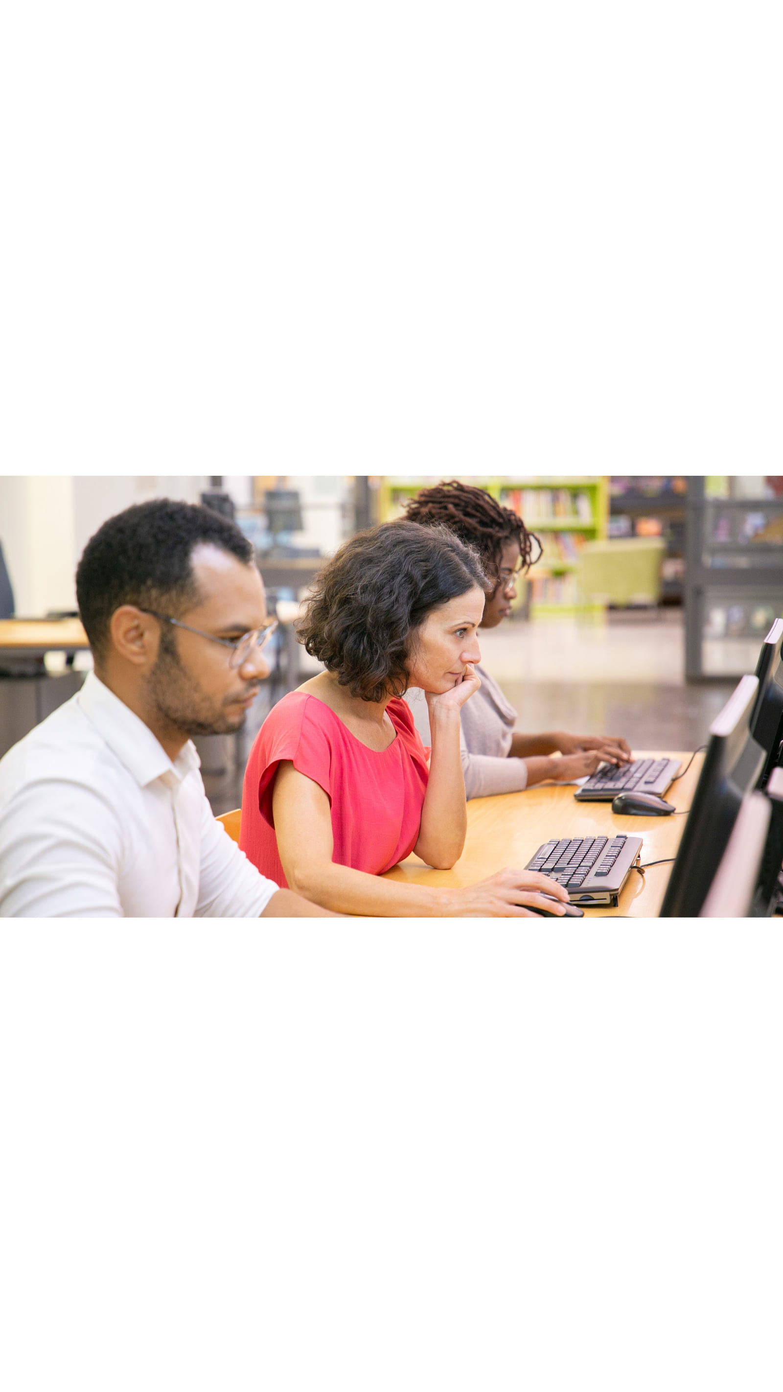 Student exam guides office staff worker computer