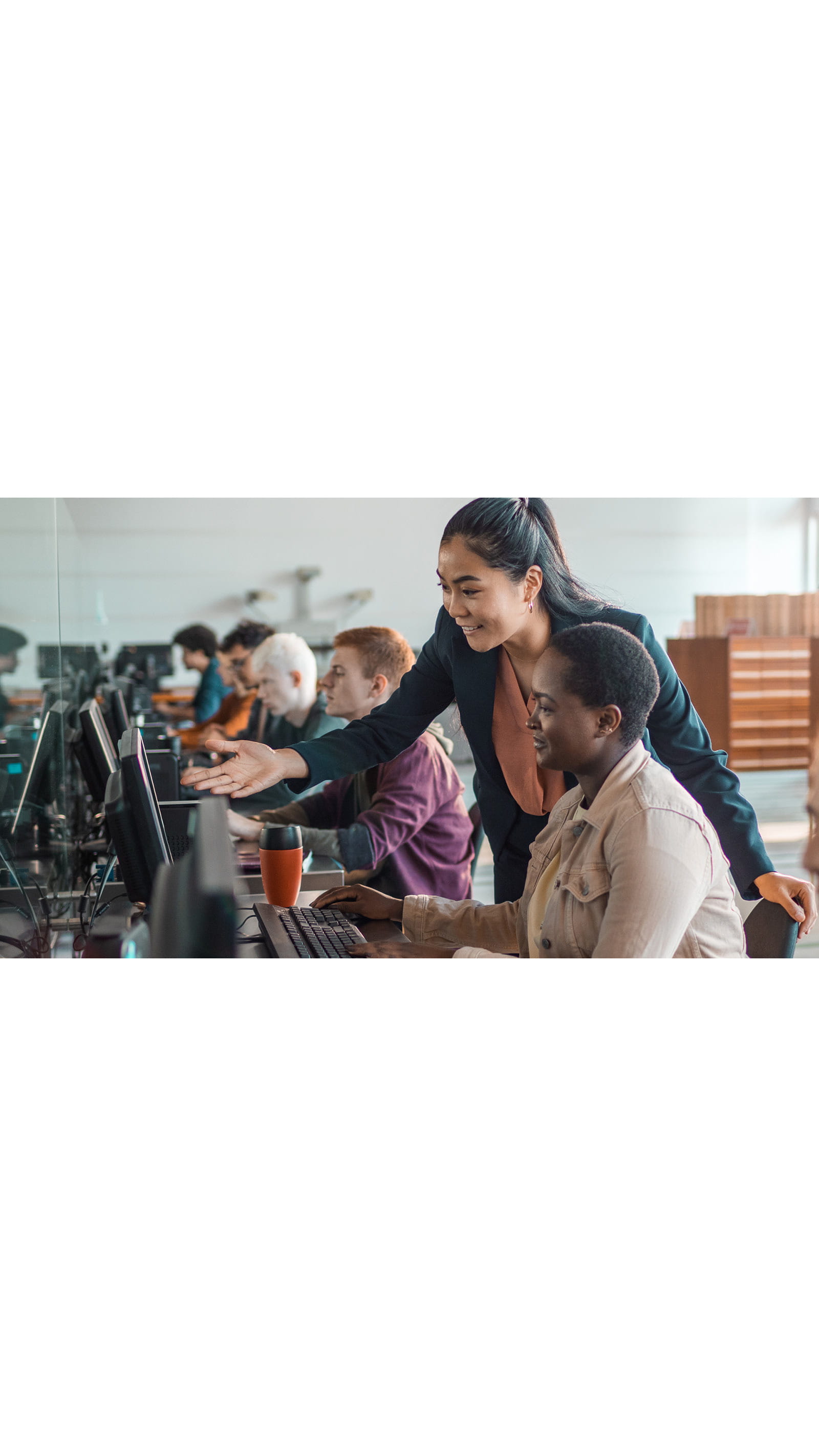 ICAEW Students exam problems two young women studying computer