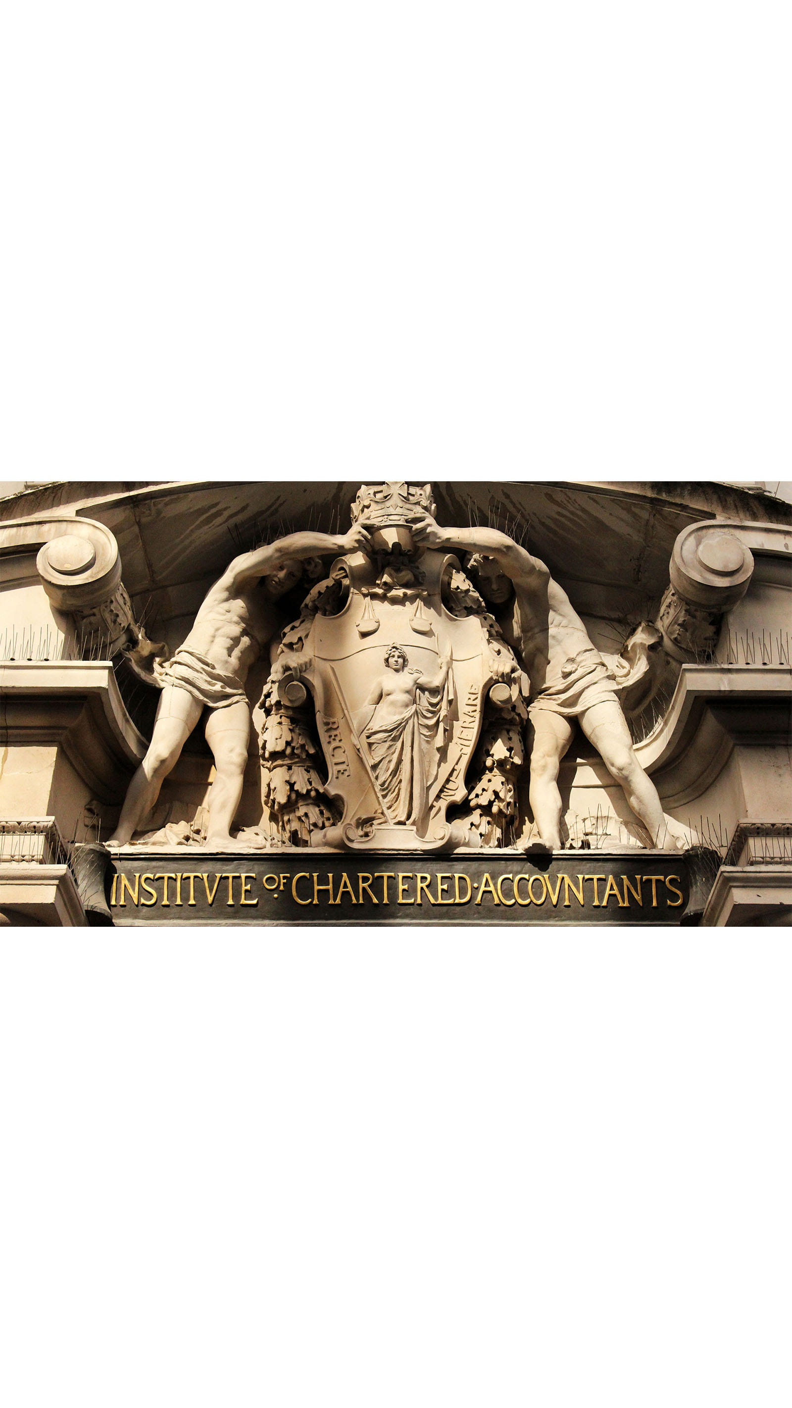 ICAEW logo crest Institute of Chartered Accountants hall building sculpture London