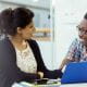 young man student teacher laptop office class ICAEW Students ethics review