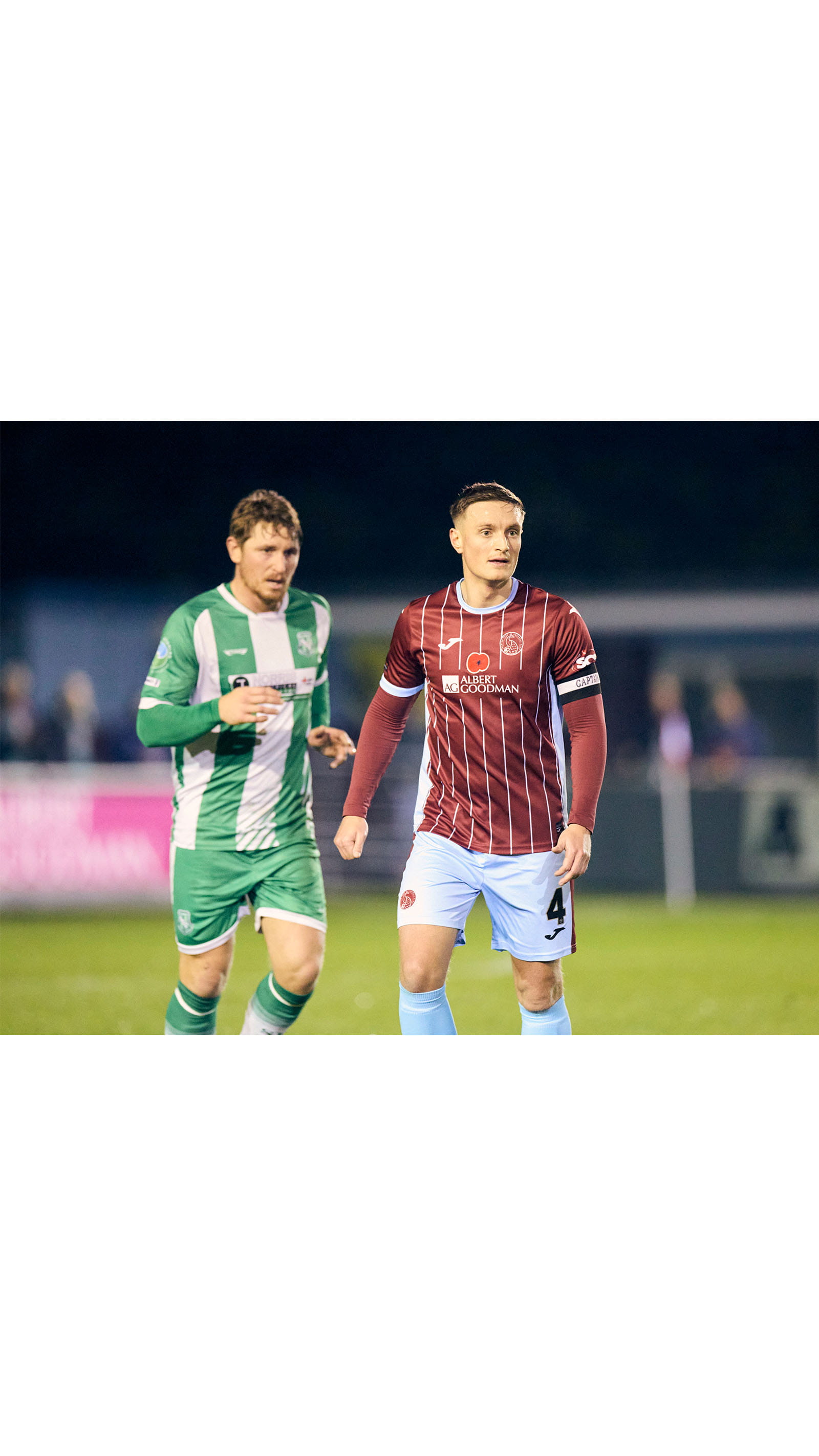 Nick Grimes ACA captain Taunton Town Football Club stadium field players game match