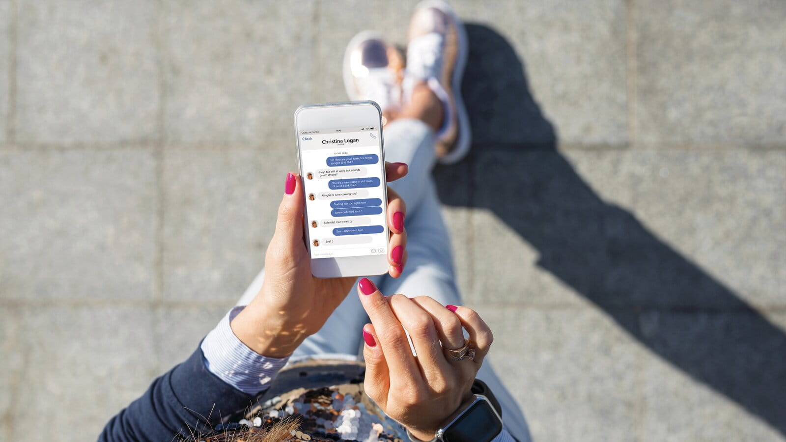 Woman using a smartphone