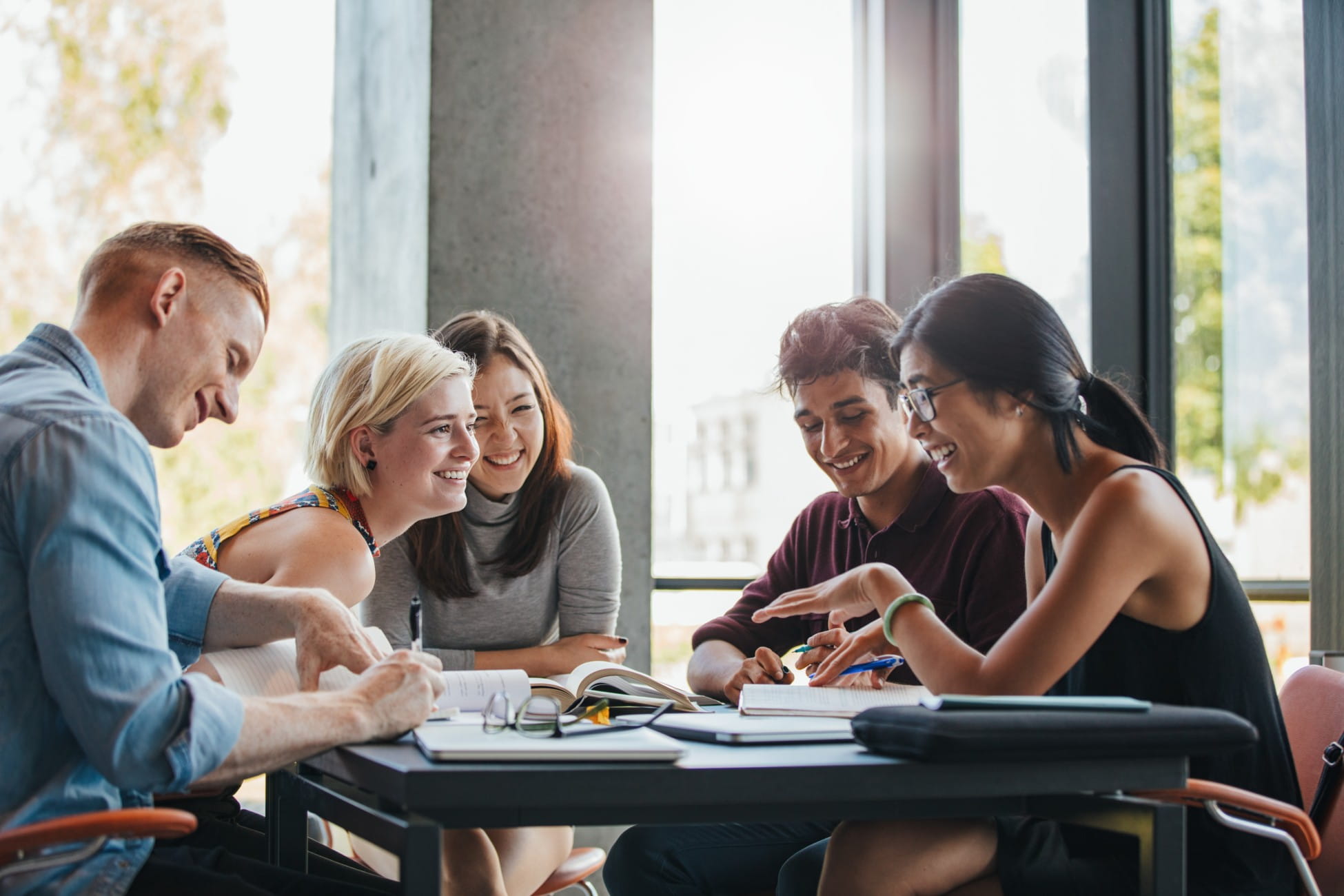 Image of students studying together