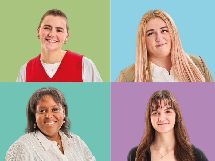 Photos of four accountants featured in ICAEW Student Insights profiles