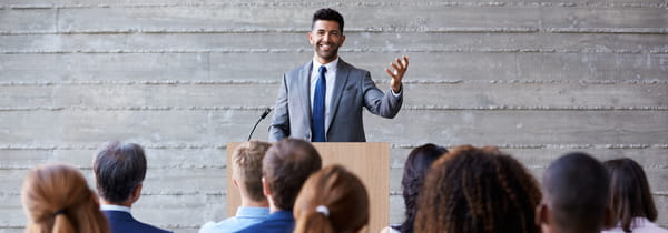 Image of man giving presentation