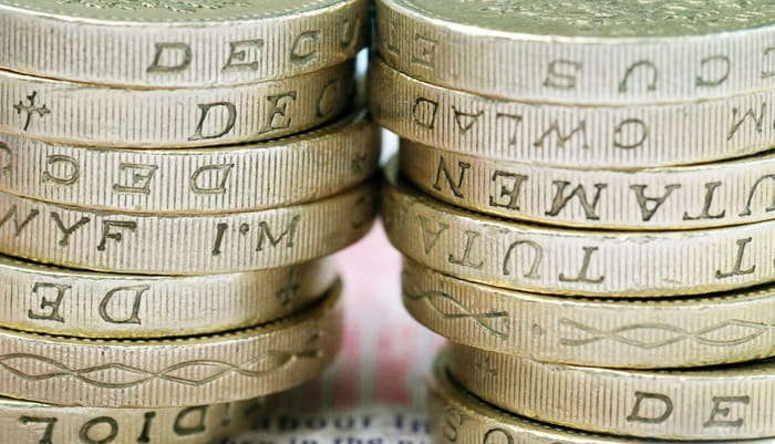 Stack of UK coins