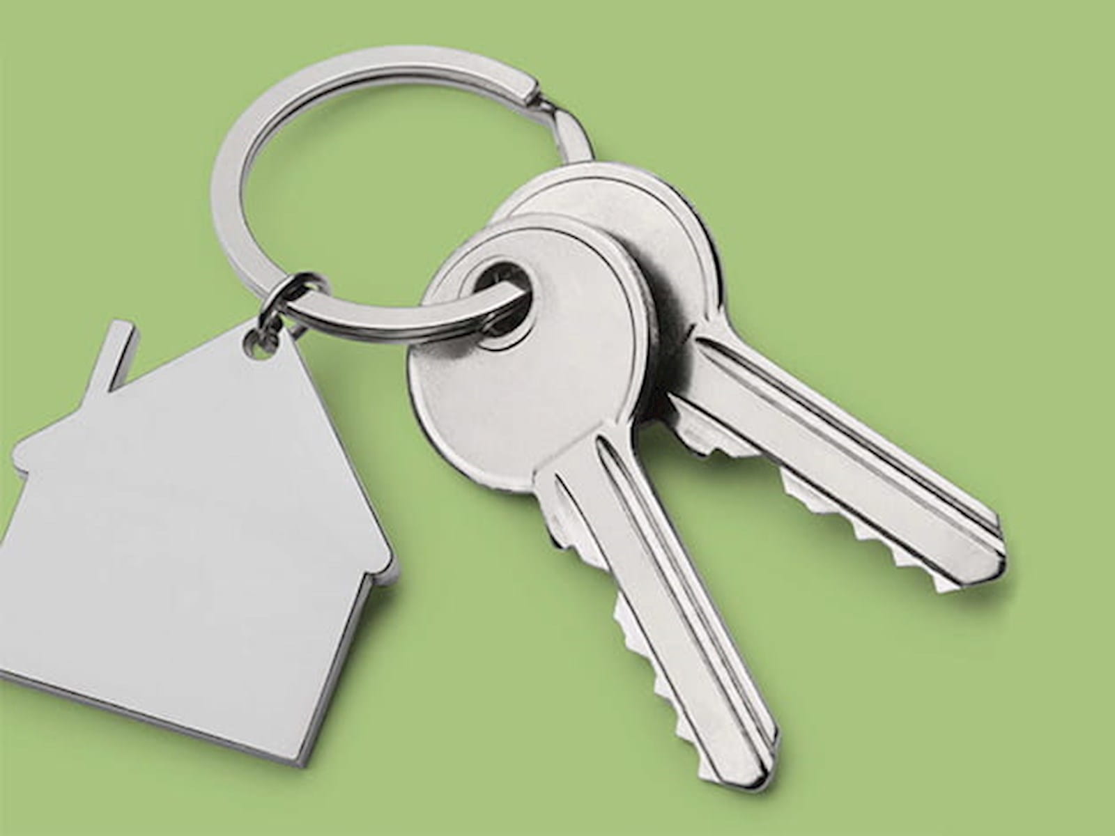 Keys with a house-shaped key ring