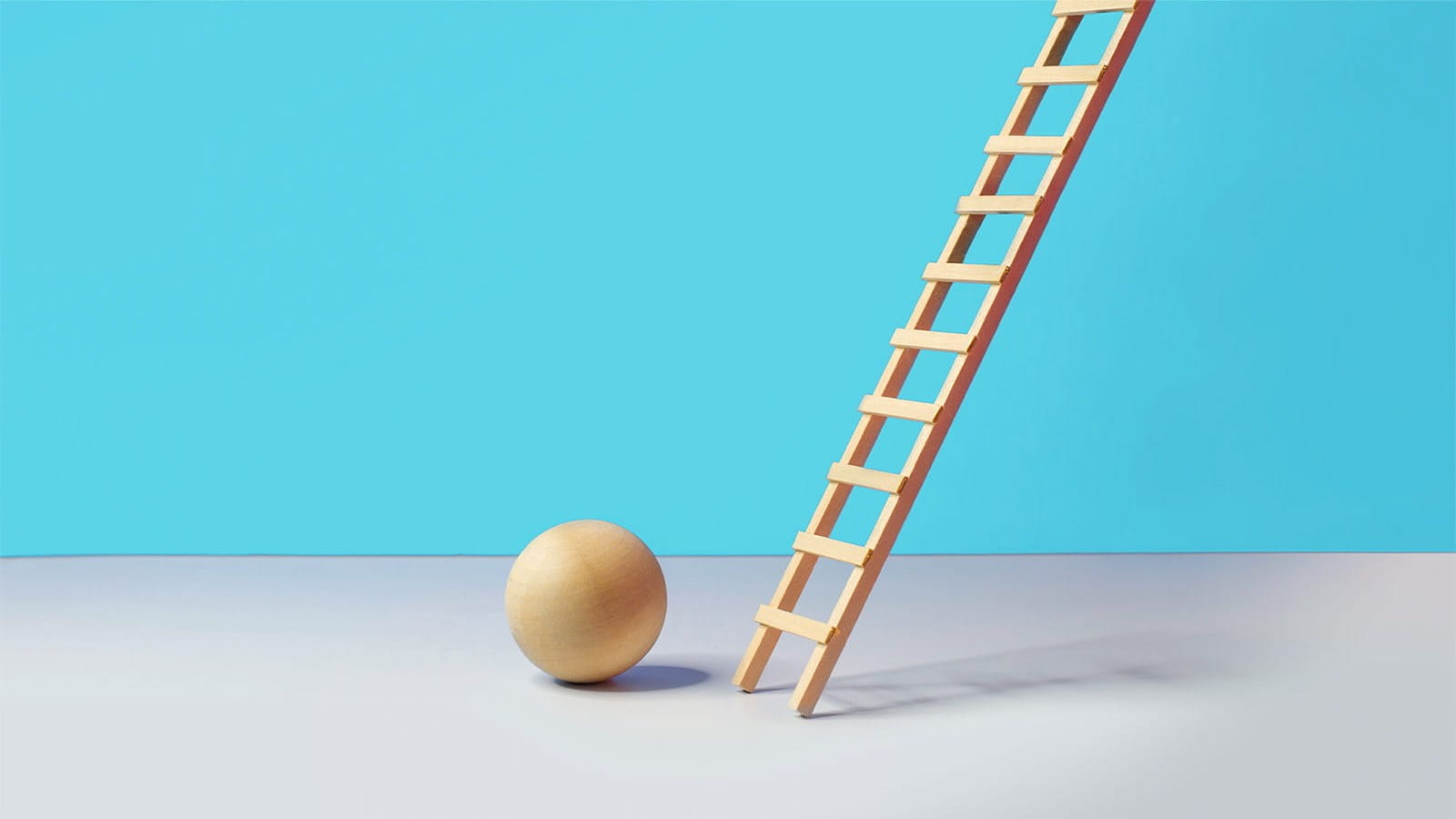 ladder wooden ball wood blue background maintaining momentum audit