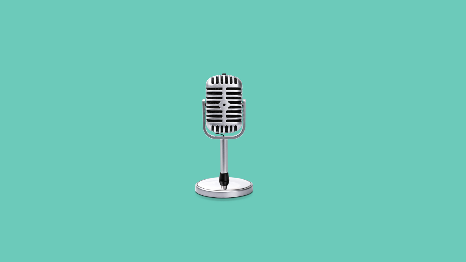 microphone on teal background
