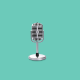 microphone on teal background