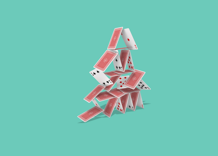 Image of collapsing house of cards