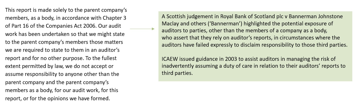 Use of our report example text and descriptions