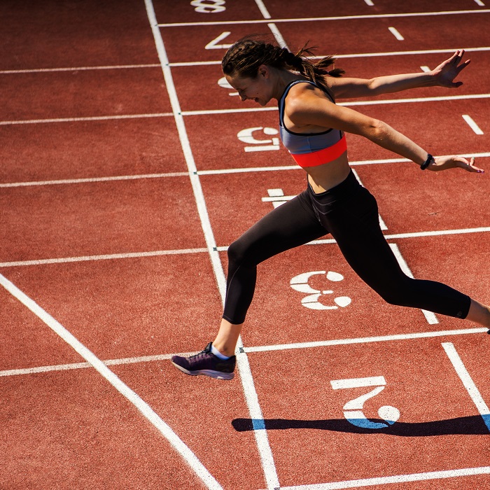 Runner reaching the finishing line