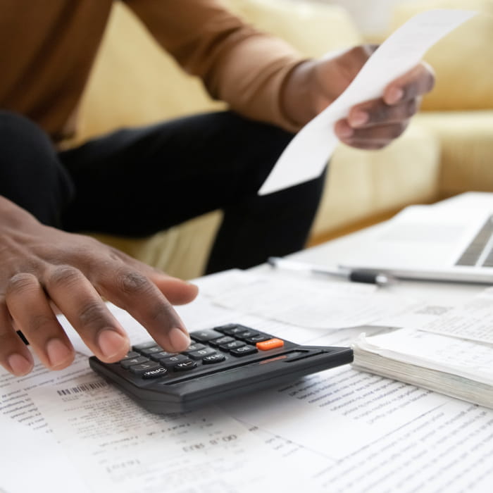 Man with calculator