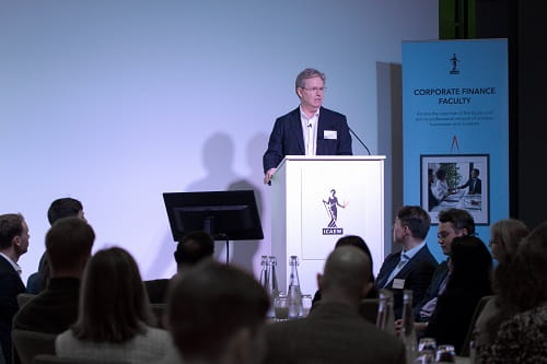 David Petrie speaking at the commercial due diligence guideline launch