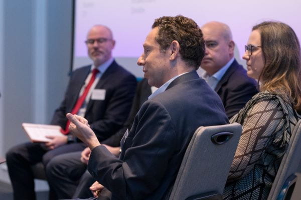 Photo of panel discussion at the ICAEW Infrastructure investment forum, held November 2024