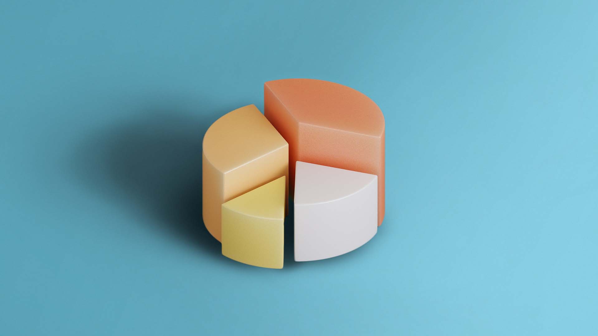 pie chart 3d yellow orange white ICAEW Corporate Financier stats