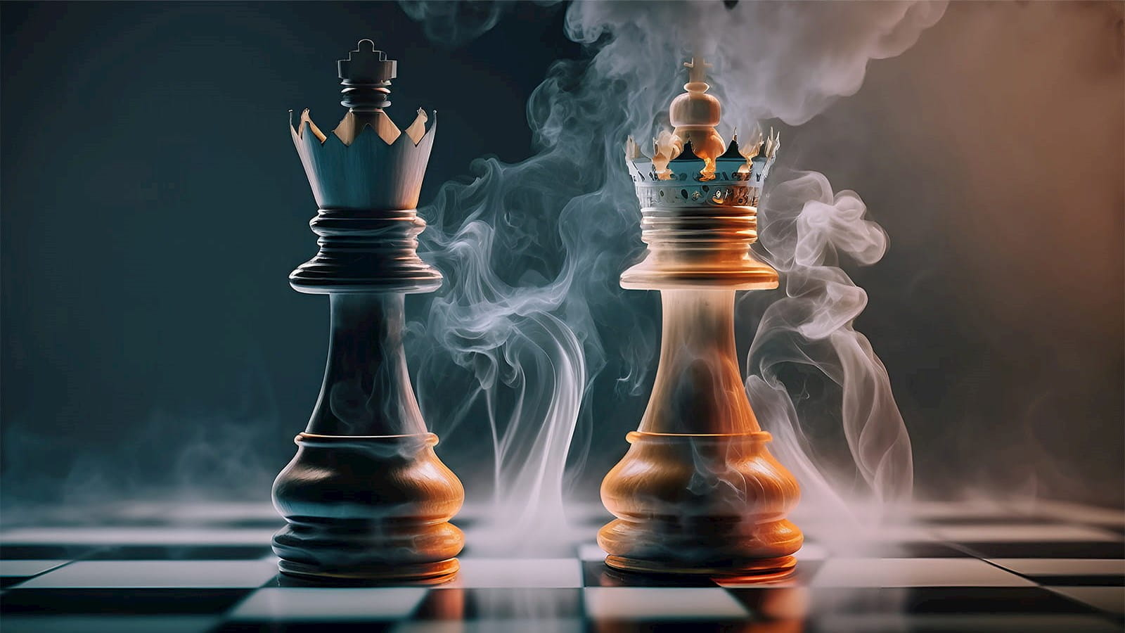 chess pieces king queen smoke smoking board ICAEW Corporate Financier Insider Dealing World Chess IPO