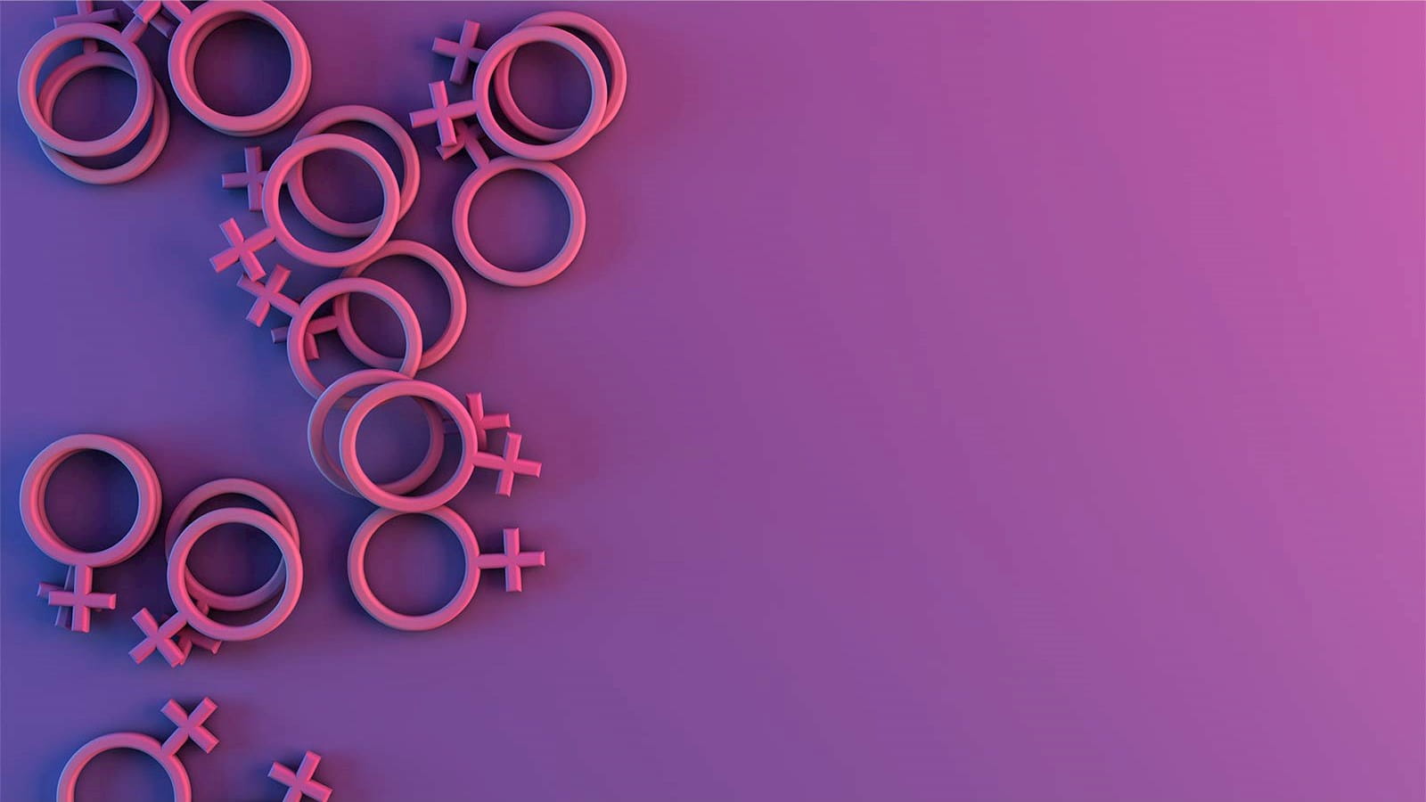 female symbol circle ring cross pink purple