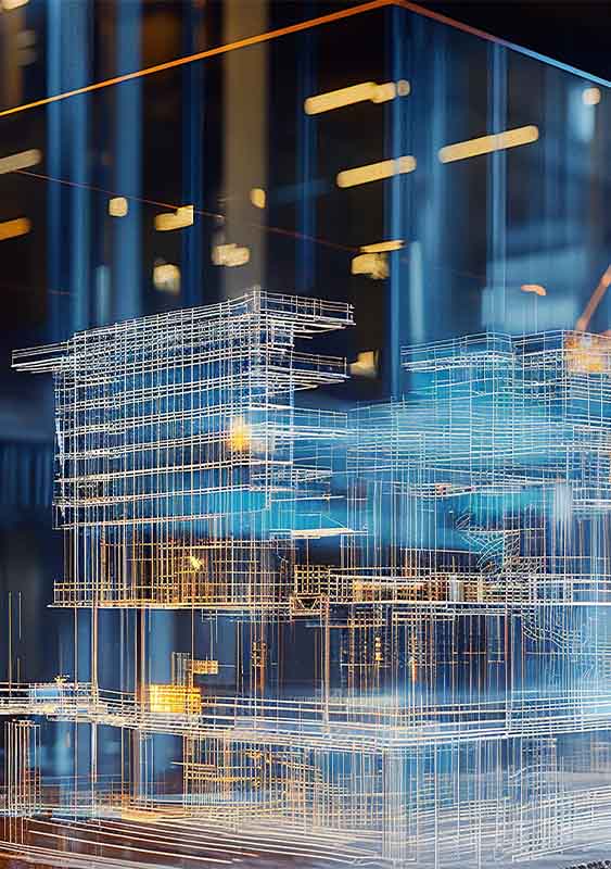 building construction crane model industry in a glass box