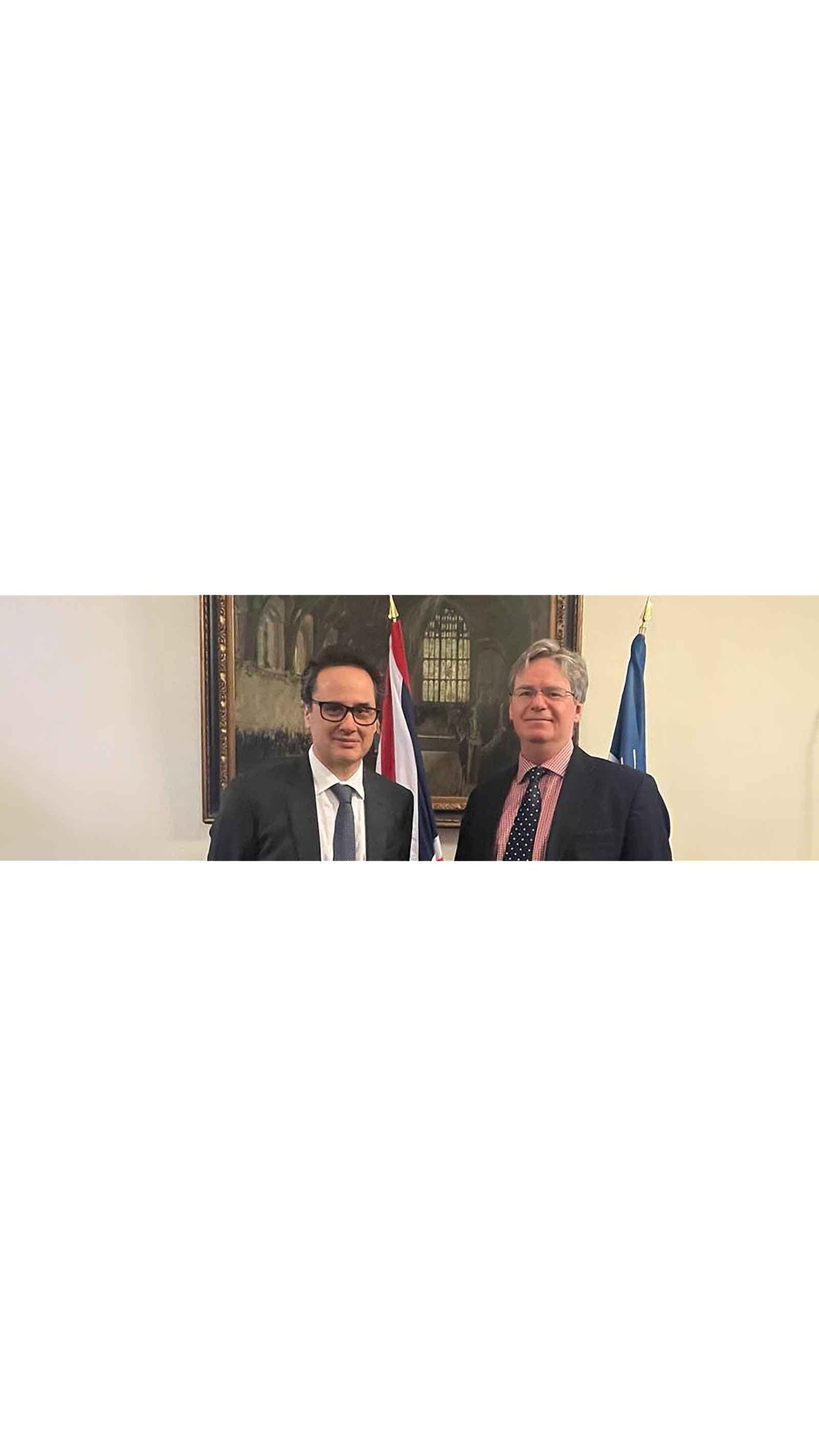 Viscount Camrose (left), minister for AI and intellectual property, with David Petrie, ICAEW head of corporate finance