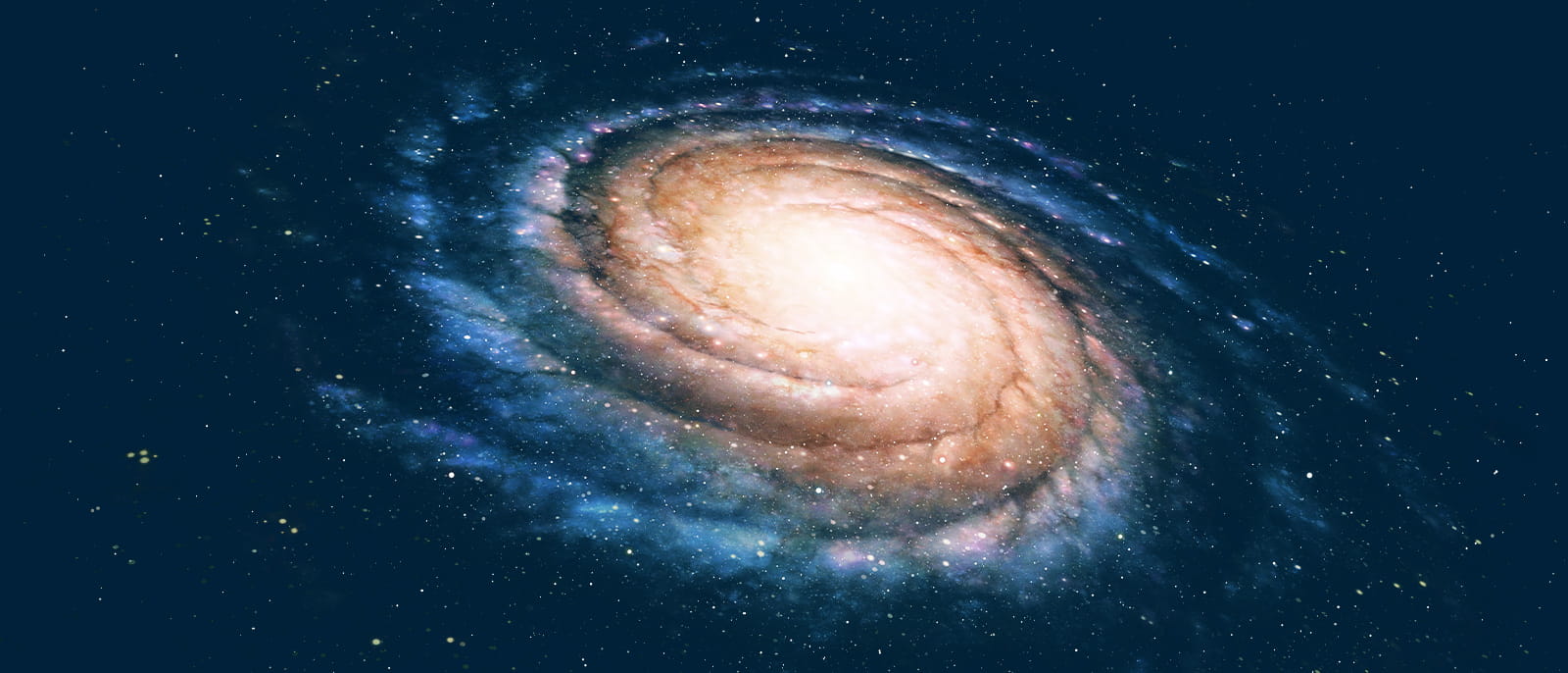 galaxy swirl stars in space orange blue