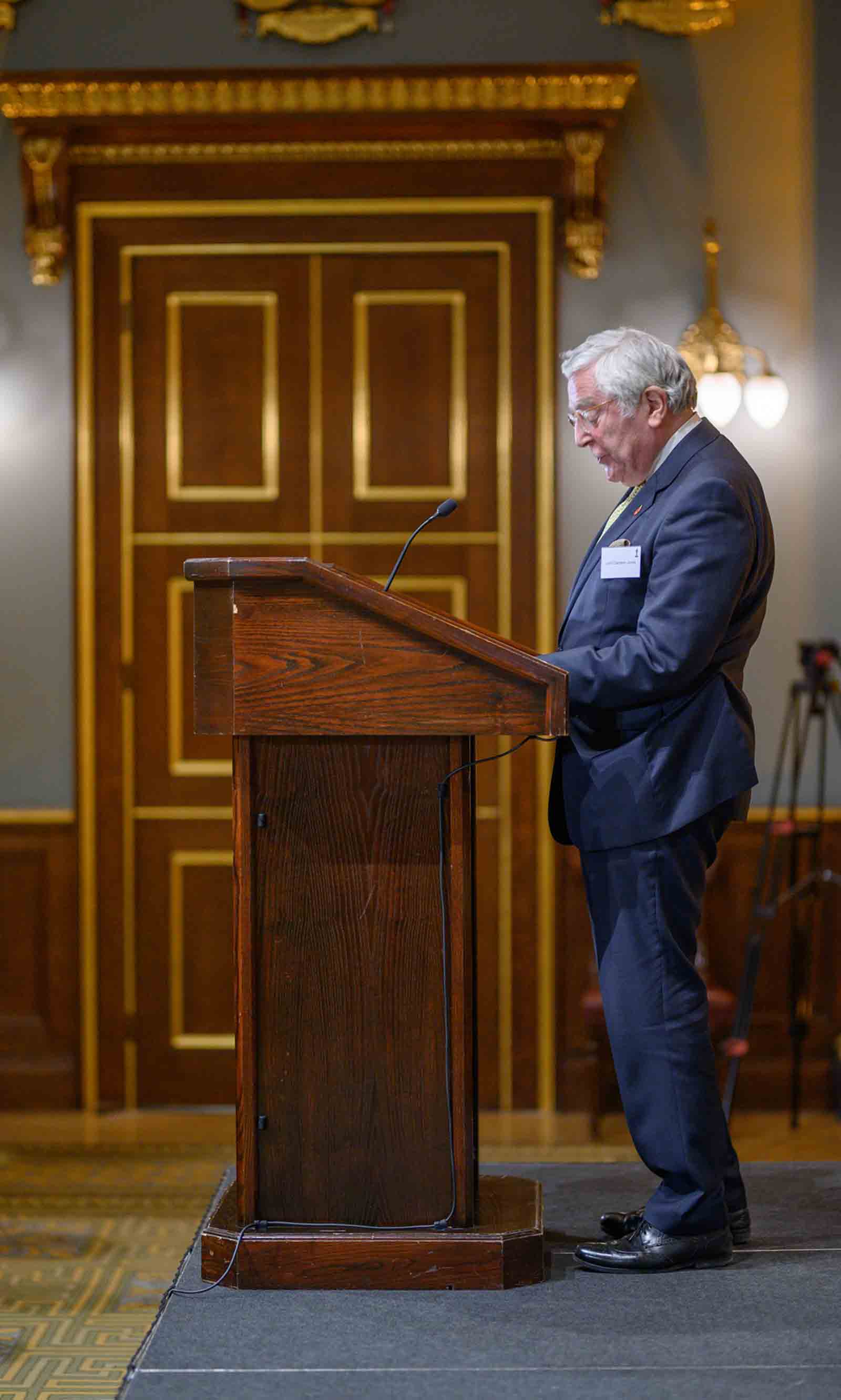 Lord Clement-Jones CBE, co-chair of the All-Party Parliamentary Group on Artificial Intelligence, speaking at the ICAEW Corporate Finance Annual Reception 2024 Fishmongers Hall London UK