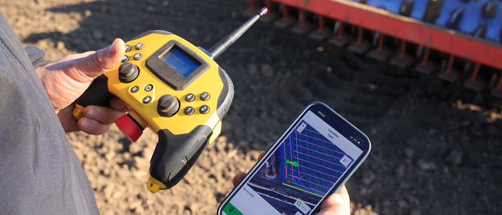 High tech in action with an AgXeed AgBot power harrowing land in Lincolnshire