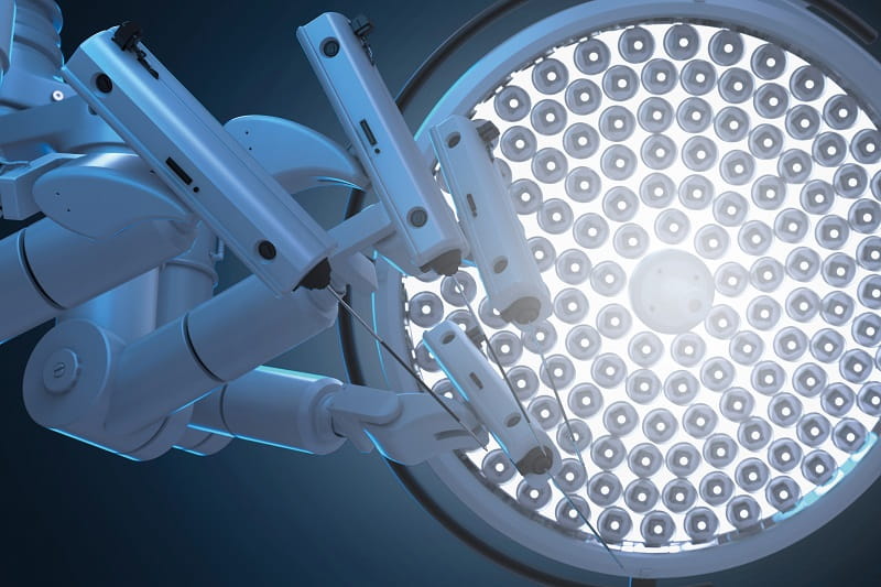 Image of a 3d rendering robot surgery machine