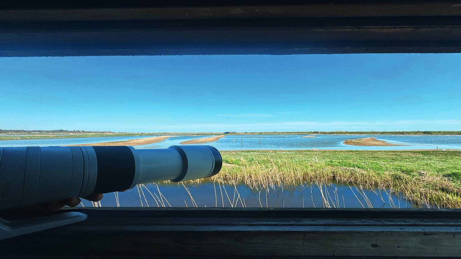 Camera pointing at landscape