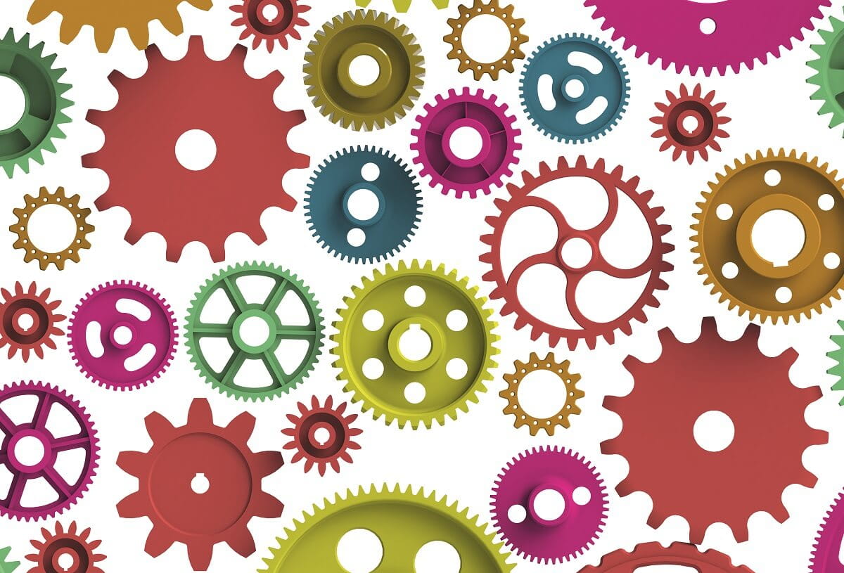 Cover story image - colourful gears
