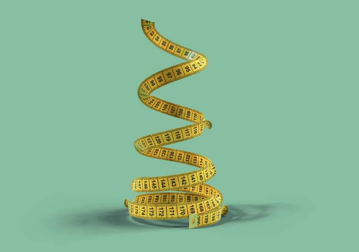 Measuring tape in the shape of spiral