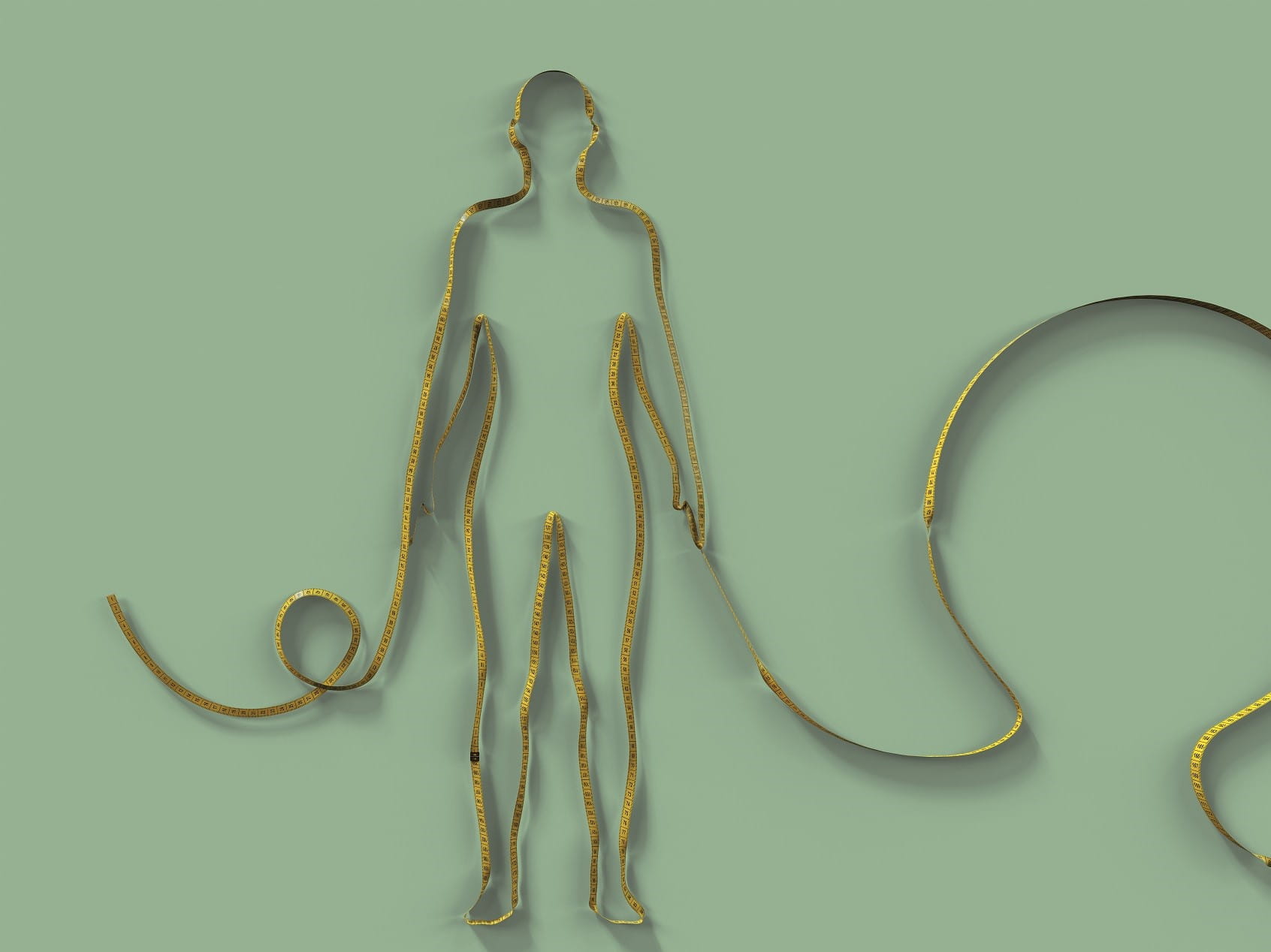 Measuring tape in the shape of person