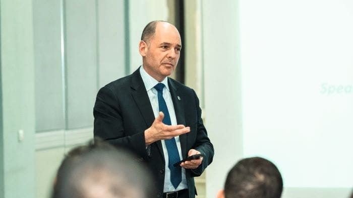 ICAEW CEO Alan Vallance speaking in the Middle East