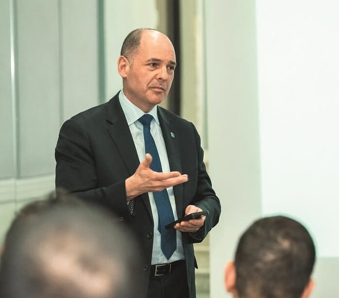 ICAEW CEO Alan Vallance speaking in the Middle East
