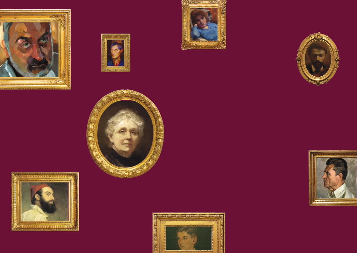 Image of several oil painting style portraits, to illustrate 'The Family Way' article