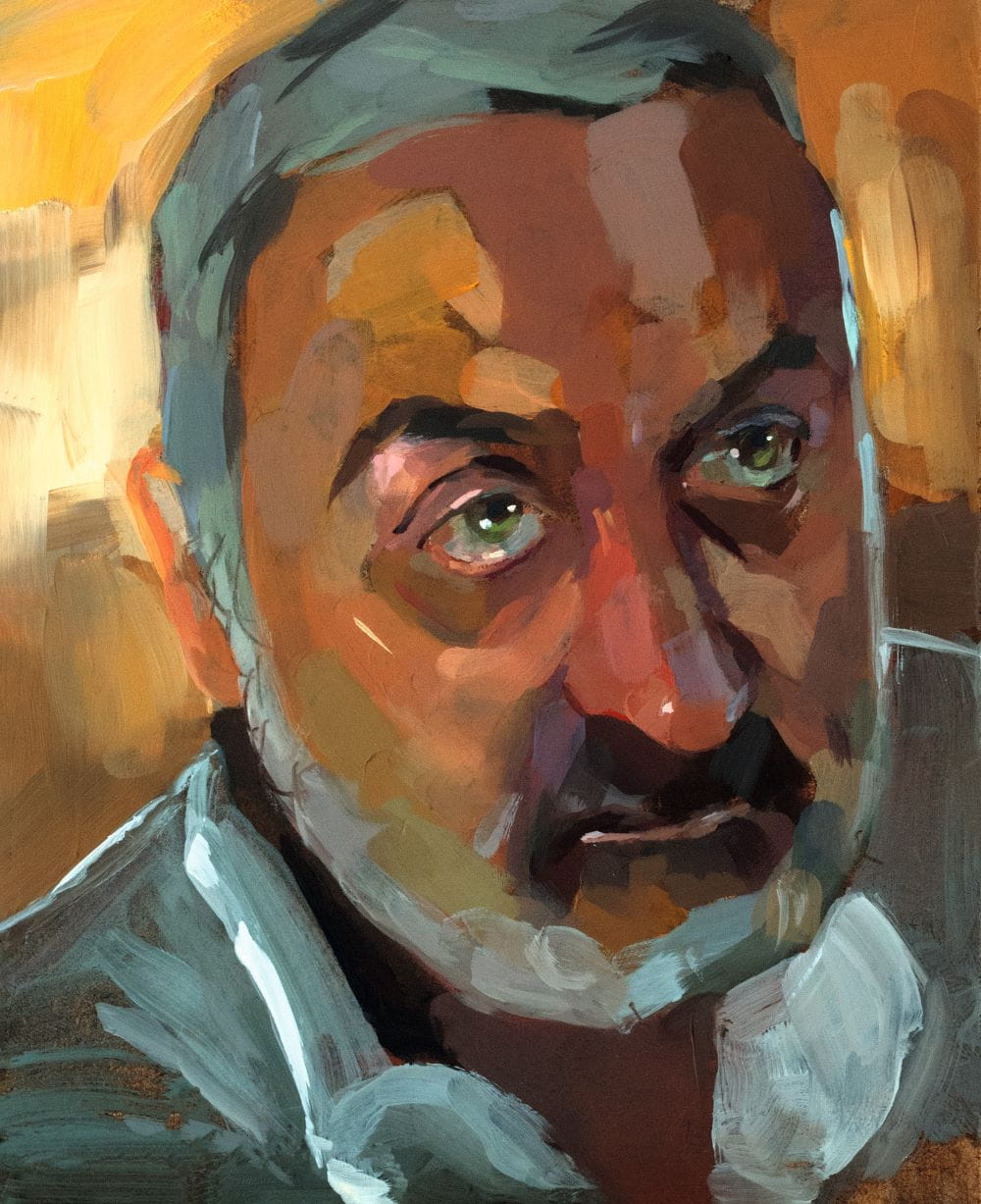 Oil painting style portrait to illustrate 'The Family Way' article