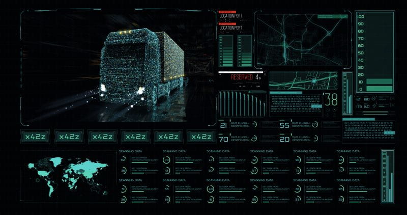 Image of truck and accompanying data